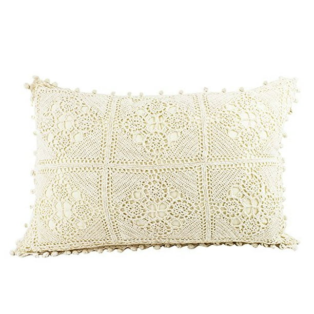 Sweater Knit Pillow Toss Pillow With VIntage Lace and Buttons Farmhouse Decor
